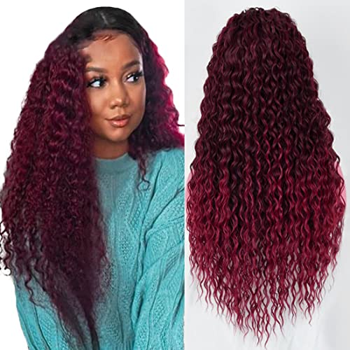 1b99j Ombre Hair Wig 4x4 Lace Front Wigs For Women Brazilian Remy Hair Glueless Wig With Baby Top Swiss Lace Burgundy Tow Tone Hair Wig Frontal Wigs Free Part Hair Wig 18 Inch