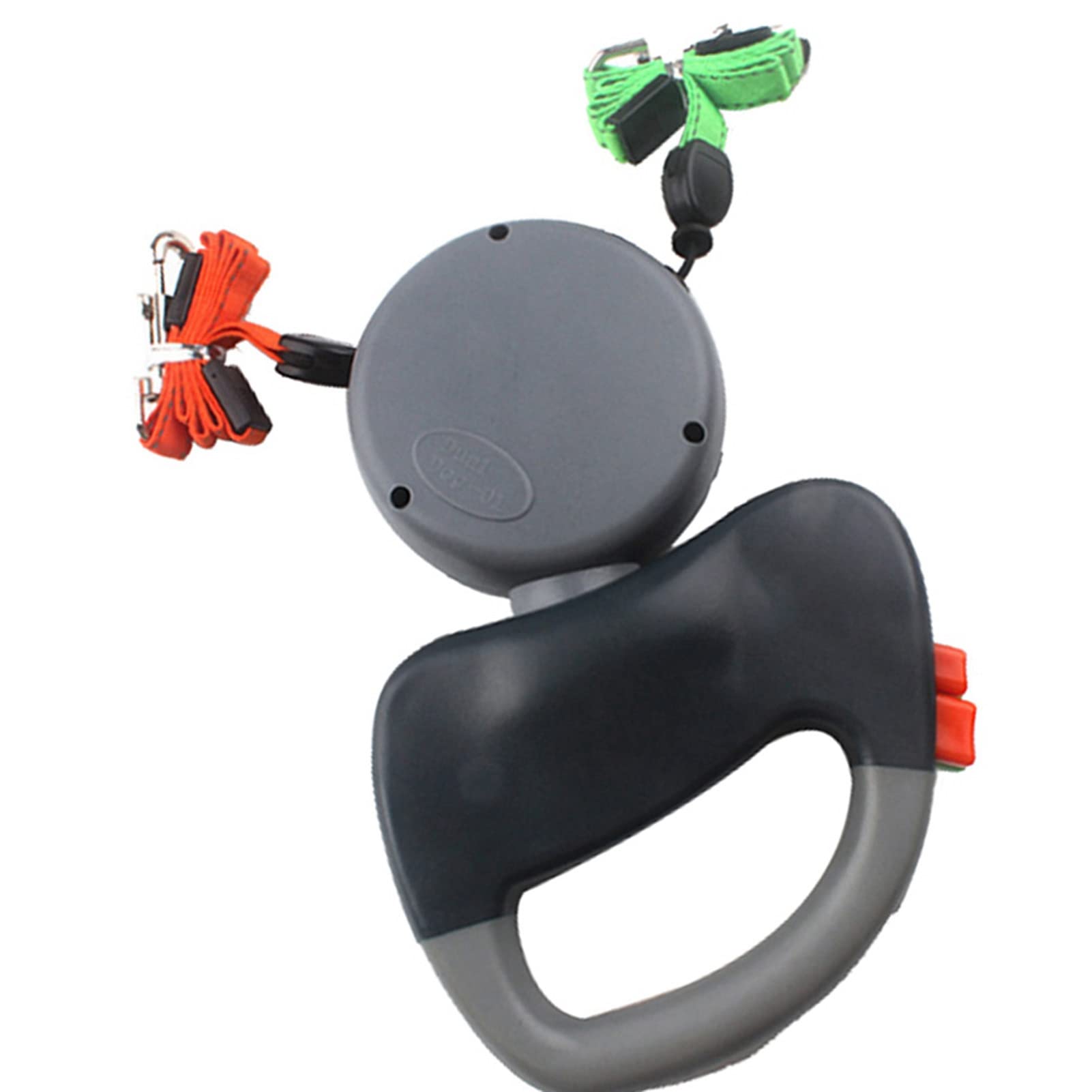 Generic Laisse en Corde Rétractable Durable pour Chien avec Système de Verrouillage à Une Main pour Promener Deux Chiens, visibilité Nocturne, Accessoire Double Laisse de 3 Mètres (Gray)