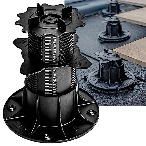 QUICK2FIX Stelzlager höhenverstellbar 75195 mm für Terrasse & Terrassenplatten Plattenlager Kunststoff mit Fuge Made in Germany belastbar & witterungsbeständig | 12 Stück