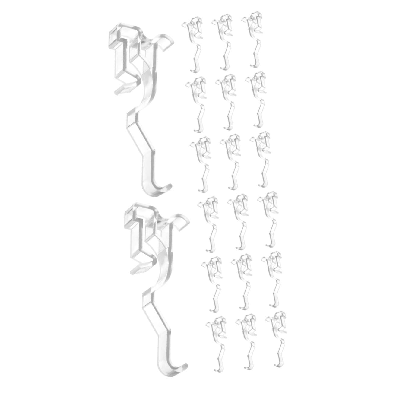 RORPOIR 20pcs Clear Valance Clips for Horizontal Blinds Easy to Adjust Fit Non-damaging Retainer Clips for Curtains Window Treatments for Various Rooms