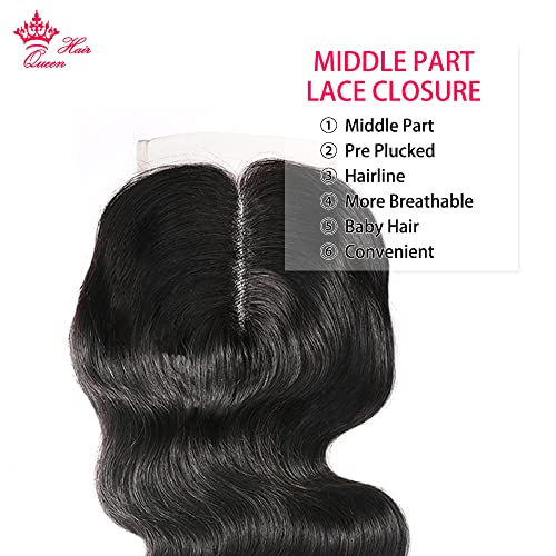 Fechamento de renda 4x4x1 100% cabelo humano ondulado brasileiro parte T fechamento de renda com cab