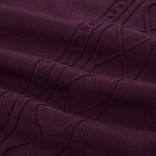 Men's Classic V-Neck Sweater Vest Cable Knitted Pullover Vests M Dark Purple #TOP6