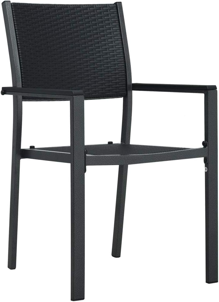 Patio Chairs 2 pcs Black,Garden Chair,Lounge Chairs,Lawn Chairs,Club Chairs,Outdoor Chair,Hand Woven Rattan Design,for Garden,Backyard,Lawn,Porch,Poolside and Balcony, Plastic Rattan Look