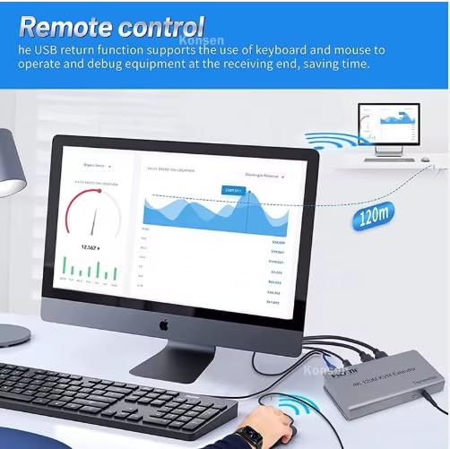 ACTON Extendeur KVM HDMI 4K 120M par RJ45 Ethernet Cat5e Cat6 convertisseur de câble TX RX Support USB souris clavier