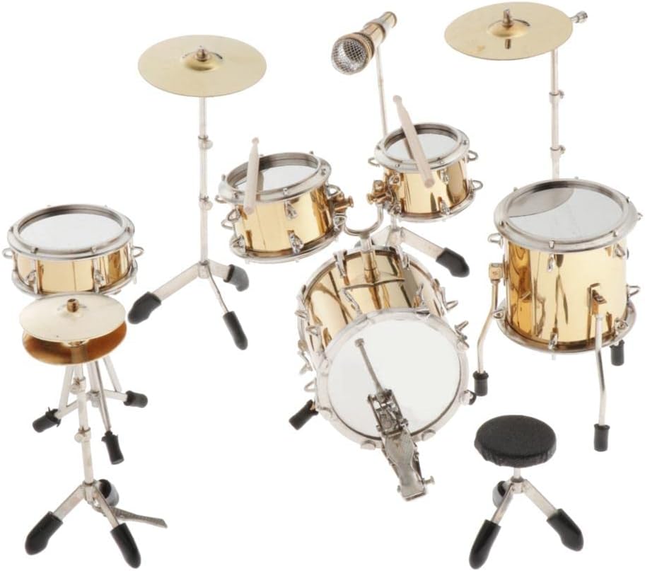 1:6 Scale Miniature Drum Kit Collectible for for 12 ''