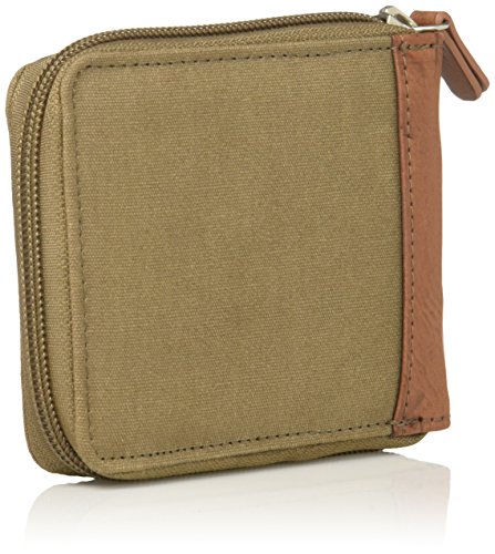 Buxton Men's Expedition Ii Huntington Canvas Rfid Blocking Zip-Around Wallet, Olive, One Size #TOP1