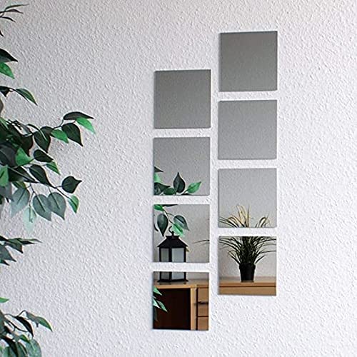 Buy Bnezz -8 Big Square Silver Mirror For Wall Stickers Large Size ...