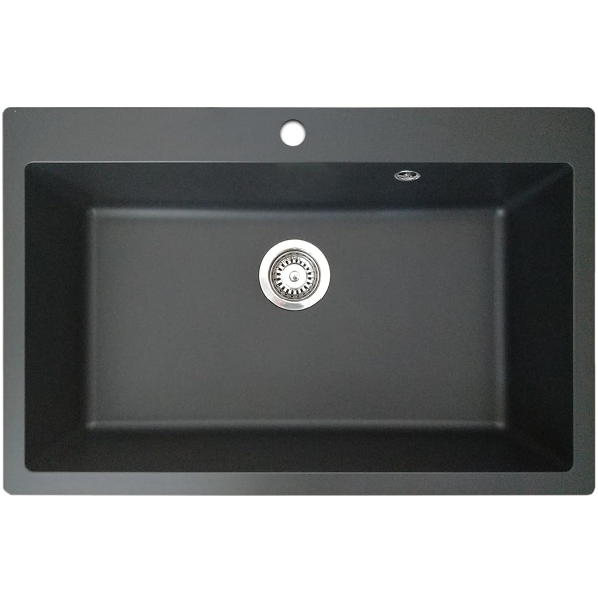 Essebagno Sierra évier 1 grande cuve seule 76x50 en résine noir