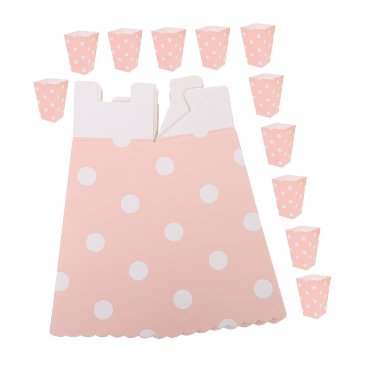 SOLUSTRE 12pcs Boxes Party Popcorn Box Snack Containers Bulk Serving Snacks Popcorn Bucket Small Containers for Food Party Decorations Popcorn Containers Movie Night Popcorn Bags Pink Paper