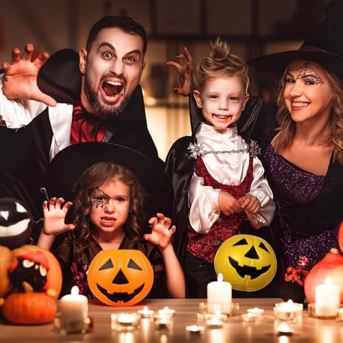 شنطة يقطين للهالوين، اكياس خدعة او حلوى للهالوين، شنطة سلة للوجبات الخفيفة، دلو جودي قابل لاعادة الاستخدام، افضل هدايا حفلات هالووين (B)