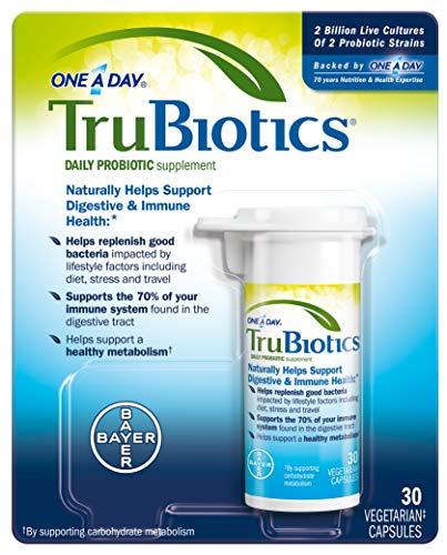 TruBiotics Daily Probiotic 30 Capsules - Gluten Free, Soy Free Digestive + Immune Health Support Supplement for Men and Women (Pack of 3)