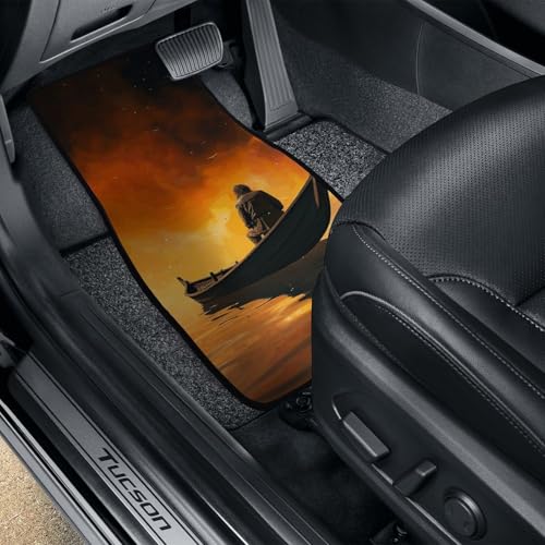 Tapis de protection de véhicule contre la saleté : lot de 4 au motif homme et bateau - 6