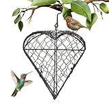 Nichoir en forme de cœur : le support de matériau pour nids d'oiseaux sert de nichoir fonctionnel en forme de cœur, offrant aux colibris un espace de nidification sécurisé tout en améliorant l'esthétique extérieure ; sa conception de boîte de rangement murale permet une installation facile et crée un petit sanctuaire d'oiseaux dans les jardins ou les patios, ainsi un abri extérieur invitant pour les visiteurs aviaires