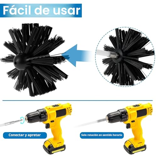 Miniatura 5 de 24 Piezas Cepillo De Chimenea Kit,Cepillo Limpieza Chimenea,Kit De Cepillo Limpieza Chimenea,Cepillo Para Limpiar Chimeneas Incluye 20 Varillas, 2 Cabezales, 1 Conector Y 1 Bolsa De Almacenamiento