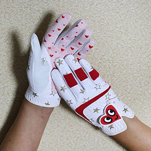 Colaxi 2 Pcs Cute Kids Golf Gloves Premium Leather Left Hand And Right Hand S-L Child Professional Non For Christmas Junior Boys, S #TOP5
