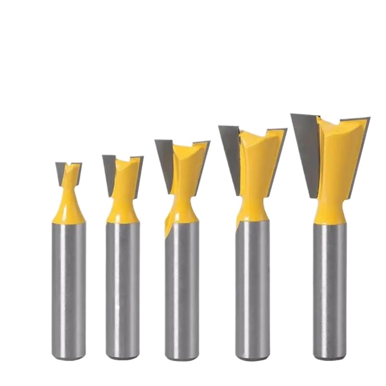 5pcs 8mm Shank Dovetail Joint Router Bits Set 14 Degree Woodworking Engraving Bit Milling Cutter for Wood