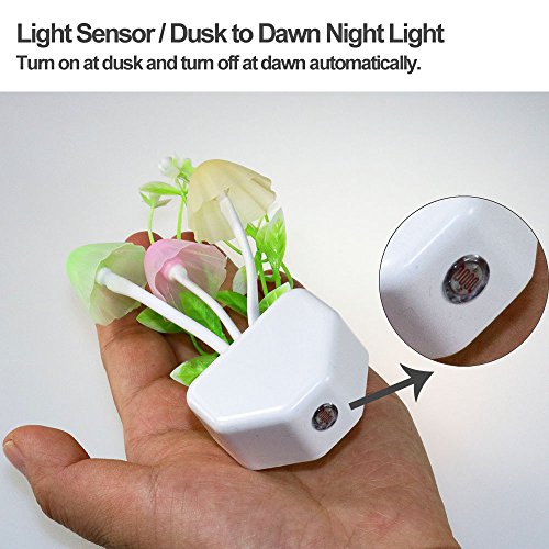 Image of AUSAYE Plug in Night Light, Sensor Light Color Change Cute Mushroom Light LED Nightlights for Kids, Adults, Bedroom, Bathroom,Hallway, Stairs, Kitchen