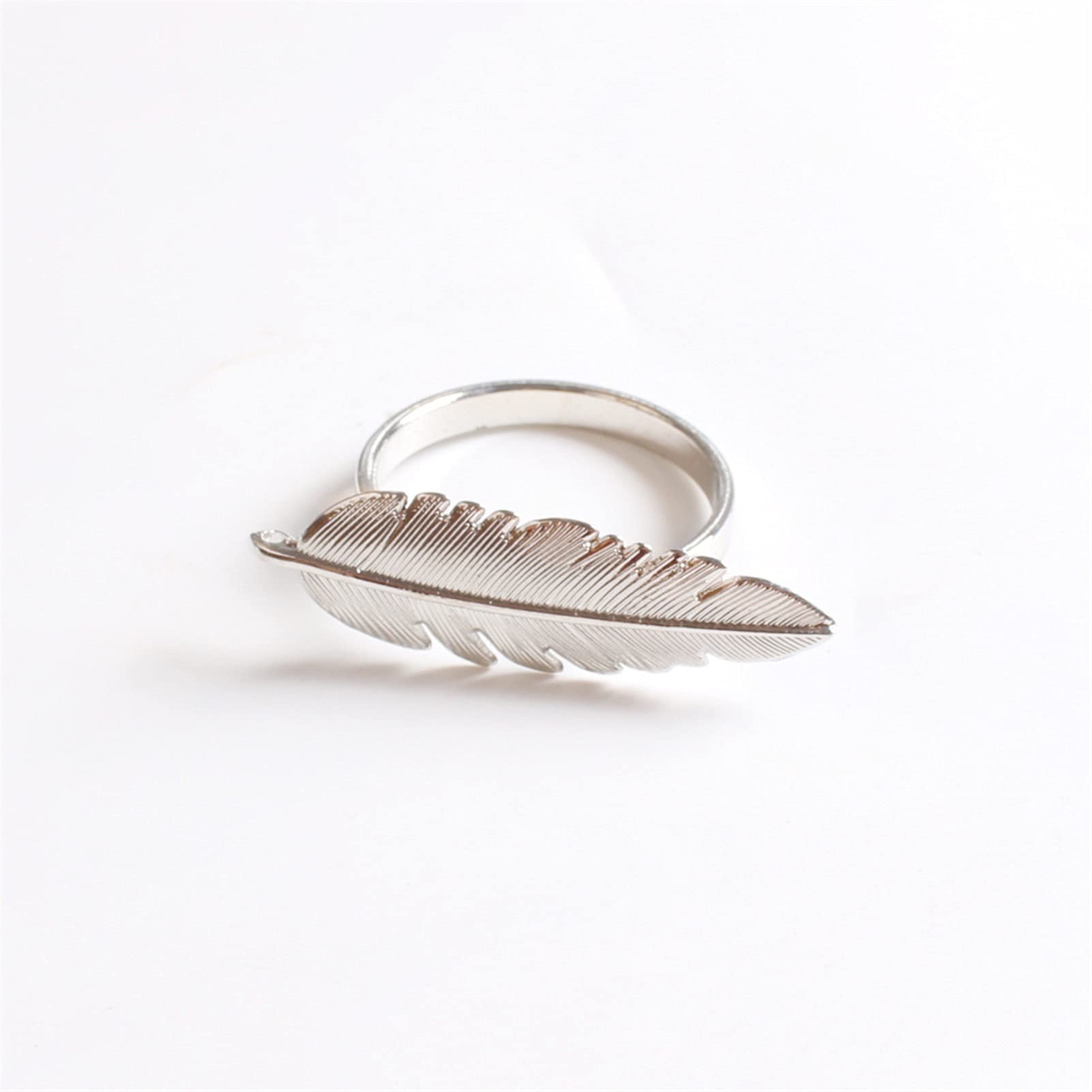 servilletero Anillo de servilleta de la servilleta de la hebilla de la hebilla de la hebilla de la hoja de metal (Color : Silver)