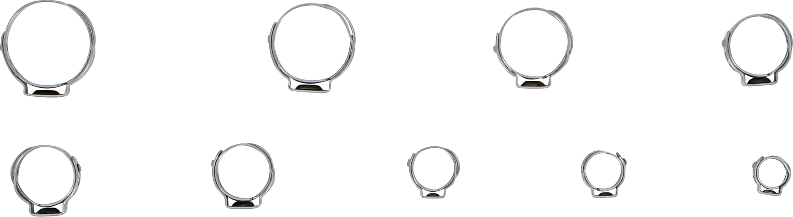 BGS 14115 | Assortiment de colliers de tuyau à revêtement en acier inoxydable | Ø 5,8-21 mm | 170 pièces