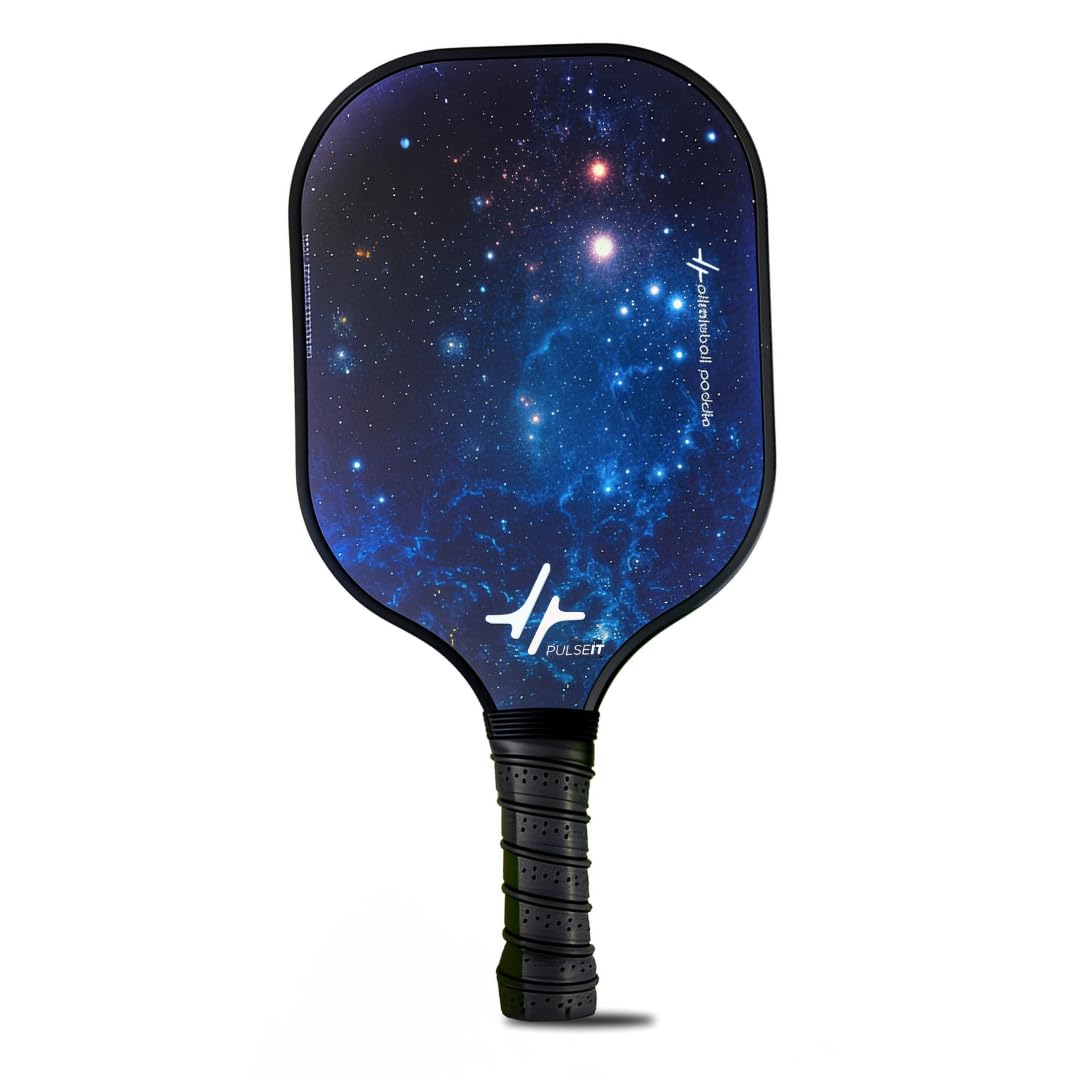 PulseITPaddle Pickleball Fiberglass 15mm Thick Paddle. Lightweight, Honeycomb Core, Comfort Non-Slip Grip, Enhanced Power & Control. Pickleball Racket for Indoor/Outdoor. All Skills (Galaxy Black)-image-44