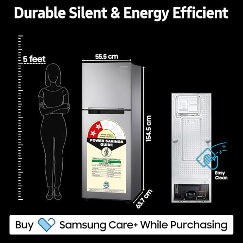 Image of Samsung 236 L, 2 Star, Digital Inverter, Frost Free Double Door Refrigerator (RT28C3032GS /HL, Gray Silver)
