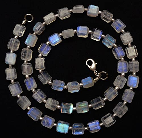 Pierre de lune blanche naturelle en perles pépites facettées pour fabrication collier