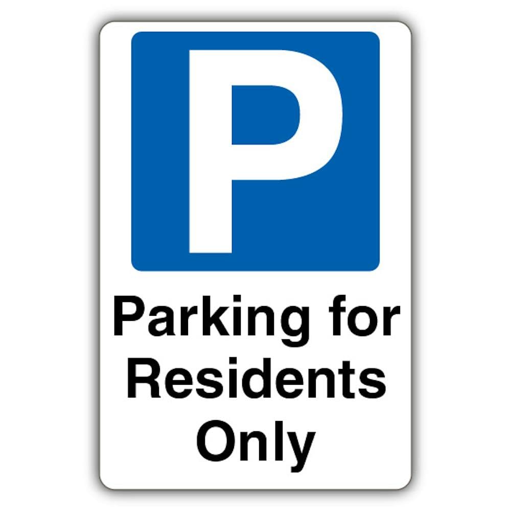 V Safety Parking For Residents Only Safety Sign - 300 x 450 mm - 2mm Rigid Plastic