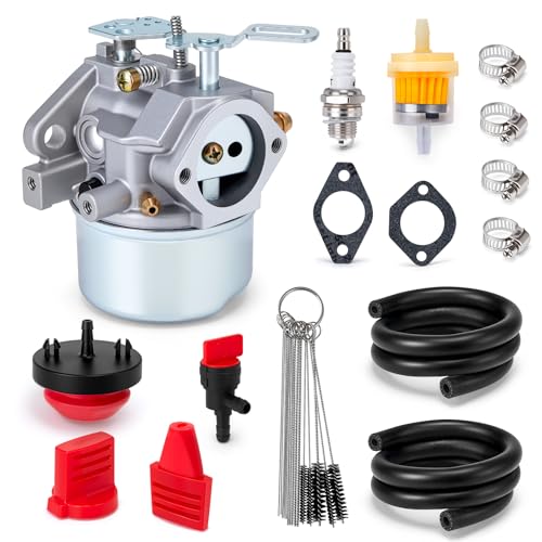 640052 Carburetor Compatible with Tecumseh HMSK80 HMSK90 HMSK100 LH318SA LH358SA 8HP 9HP 10HP Engine Replaces 640054 640349 640058 Includes Primer Bulb Fits Snow Blower Generator Chipper (16PCS)