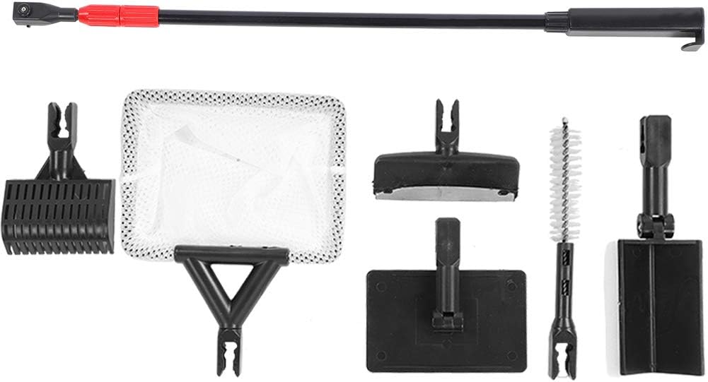 Gavigain Aquarium Fish Tank Cleaning Kit Scrapers Brush Set Multifunction Adjustable Long Handle Convenient Cleaning Tools for Aquarium Supplies