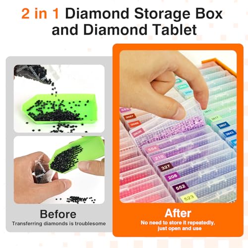 Boîte de Rangement Diamond Painting avec accessoires complets pour perles DIY - 4