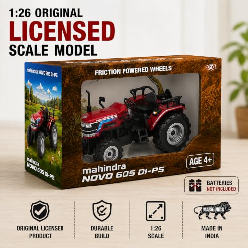 Image of Mahindra Novo 605 DI-PS Tractor Pullback Toy for Kids