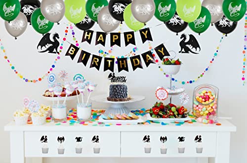 Puged Dragon Birthday Party Decorations Dungeons And Dragons Theme Fantasy Party Supplies Including Dragon Cake Decoration And Toppers, Dragon Balloon Garland And Birthday Banner thumb #6
