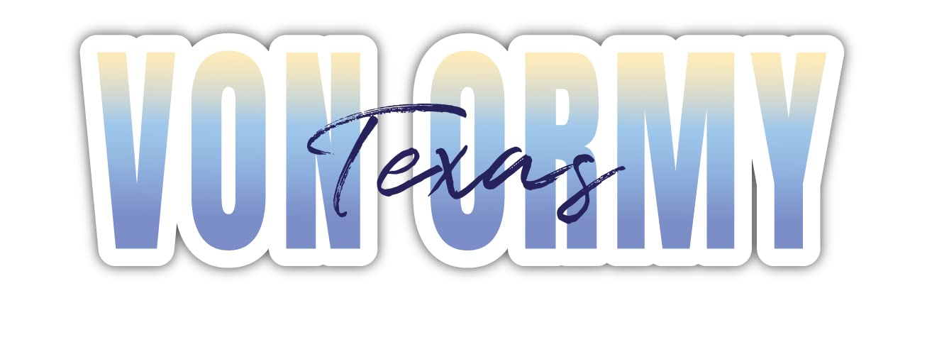 Von Ormy Texas Souvenir 2-Inch Magnet Script Design 2 Inch|Magnet