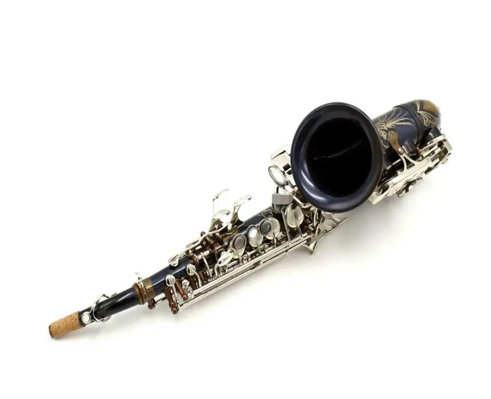 Sassofono Sassofono Soprano Curvo Professionale B Flat Sky Blue Body Sliver Key Strumento Musicale con Custodia
