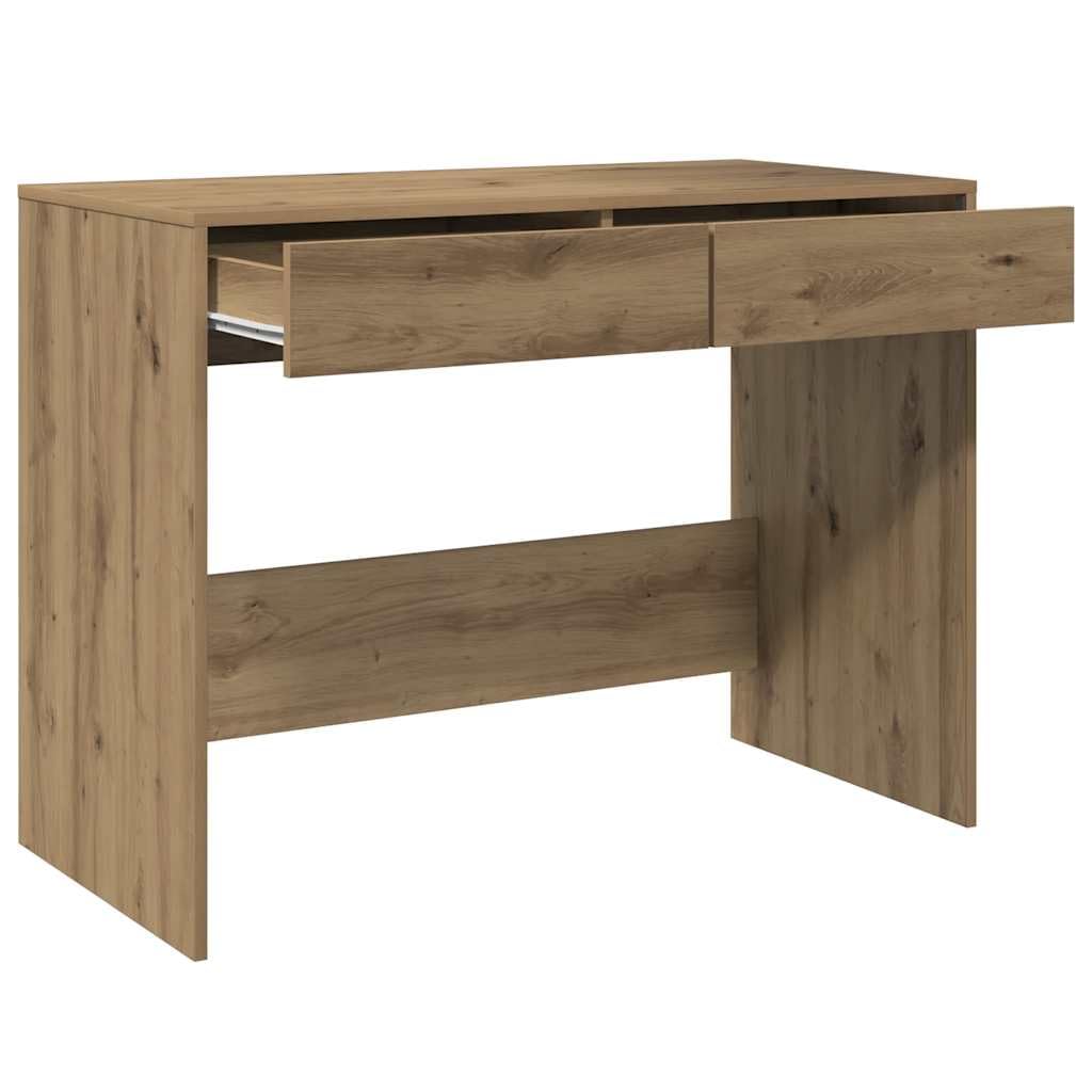 Schreibtisch Artisan-Eiche Holzwerkstoff 101x50x76,5 cm mit Schublade Stauraum für Homeoffice Arbeitszimmer und Jugendzimmer ergonomisch platzsparend Ablage für PC Laptop und Gaming