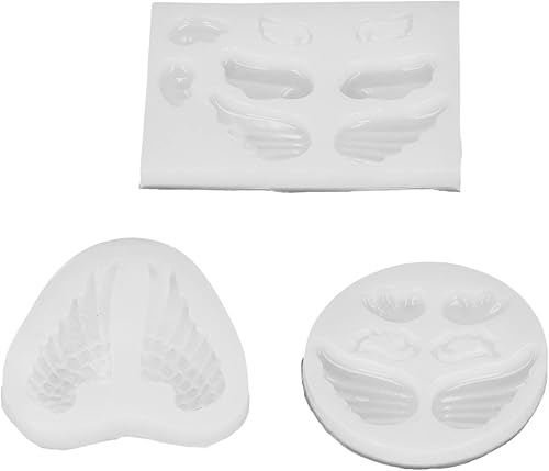 Miniatura 6 de Pssopp 6 piezas de silicona de ala de ángel, caramelo de silicona de ángulo para decoración de pasteles, bandeja de chocolate, dulce de azúcar