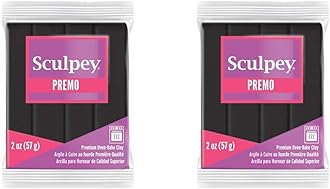 Sculpey Premo Polymer Black Coloured Modelling Clay 57g (Pack of 2)