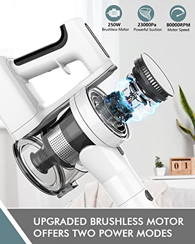 Fykee Cordless Vacuum Cleaner, 4 In 1 Lightweight Cordless Stick Vacuum With 80,000Rpm Upgraded Brushless Motor, Vacumm Cleaner With Detachable Battery For Hard Floor Carpet Pet Hair Car #TOP4