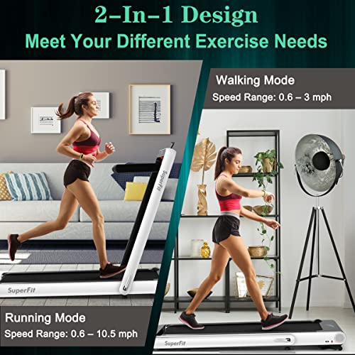 Image of Goplus 2 in 1 Folding Treadmill, 4.75HP Superfit Under Desk Electric Treadmill with APP Control, LED Touch Screen, Blue Tooth Speaker, Remote Control, Walking Jogging for Home Office