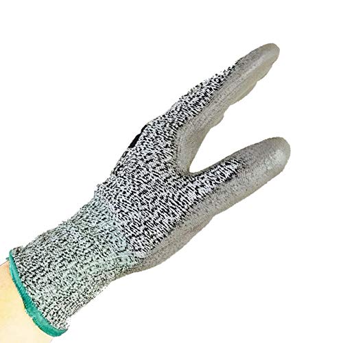 Hy-weld Cut Resistant Glove stark Polyurethane Palm Coated 13 Gauge HPPE Gray New (36 pairs, Large)