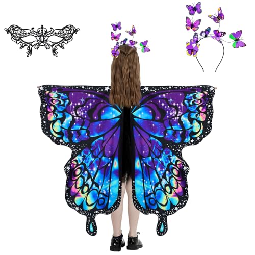 LYL. Ling Schmetterling Flügel für Mädchen Schmetterling Fee Flügel Kinder Halloween Kostüme für Kinder Schmetterling Kostüm für Mädchen (#009)