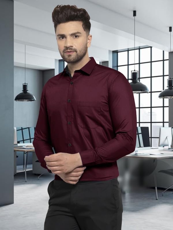 Image of Pinkmint Men Shirt, Cotton Blend, Regular Fit