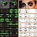 12 Pairs Glow Halloween Eye Shadow Stickers Face Makeup Patches, Luminous Eyeliner Decals Spider Web Cat Skull Bat Temporary Tattoo for Women Girls Fake Tattoos Halloween Masquerade Party Supplies