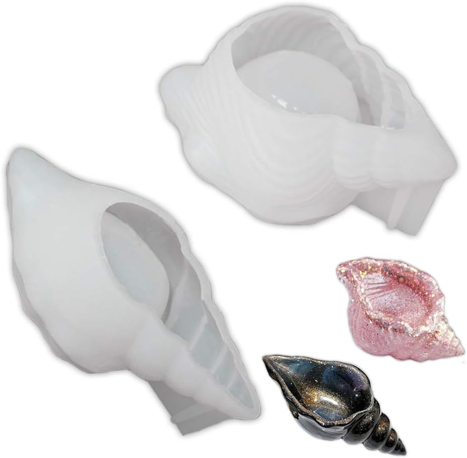 Sponsored Ad - 2PCS Silicone Conch Shaped Tray Mold Creative Sea Snail Epoxy Resin Casting Mold for Making Jewelry Tray Dishes Storage Home Decor Resin Crafts Art Supplies Ideal Gift