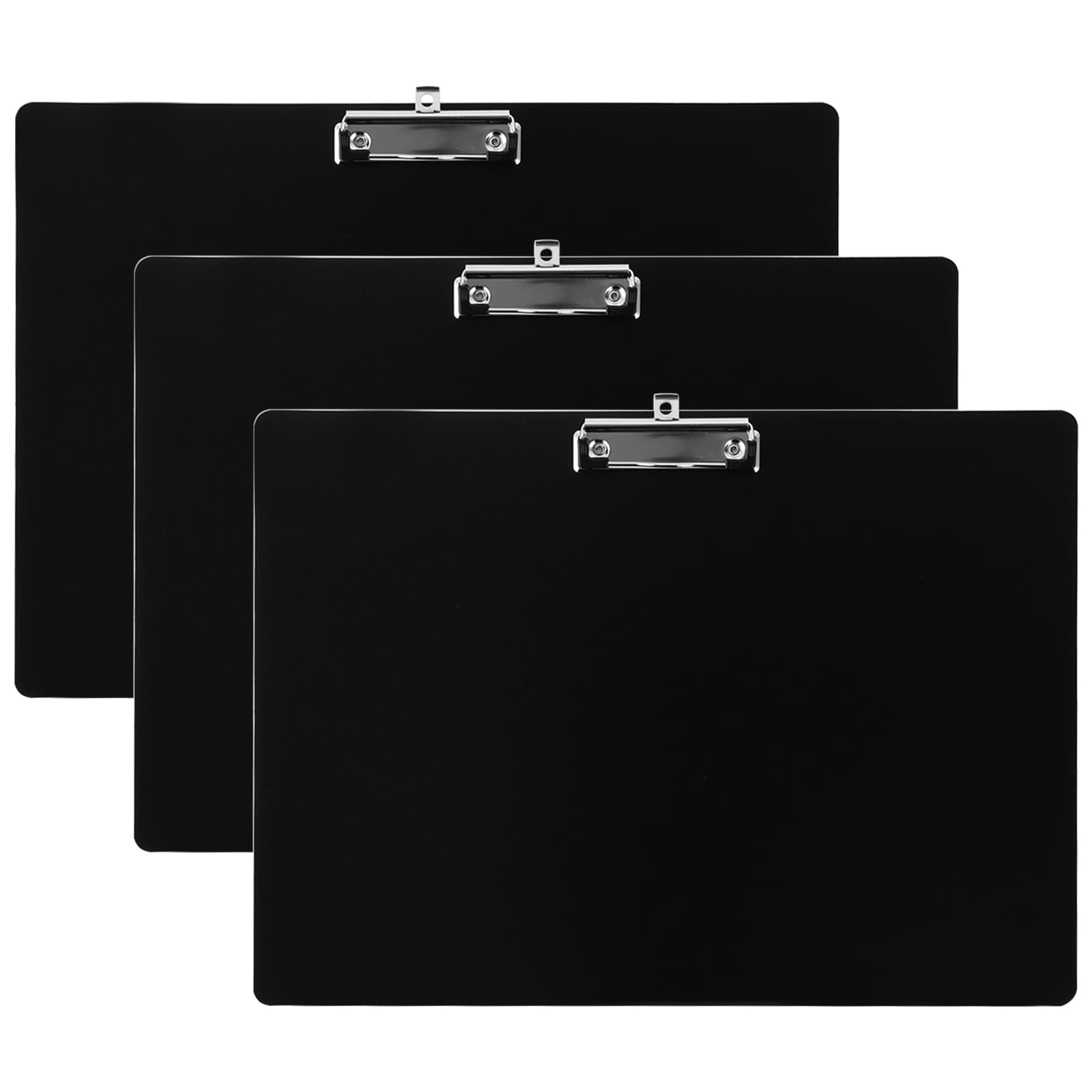 CYEER 3 portablocco formato A3, formato orizzontale, colore nero, robusto tavolo da disegno in polipropilene (PP), per piani, schizzi e ufficio, scrivania con forte clip in metallo e passante per