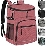 Cooler Backpack Insulated Leakproof Waterproof Backpack Cooler Bag 30 Cans, Large Capacity Lightweight Travel Camping Beach Backpack Cooler Ice Chest For Men And Women, Pink