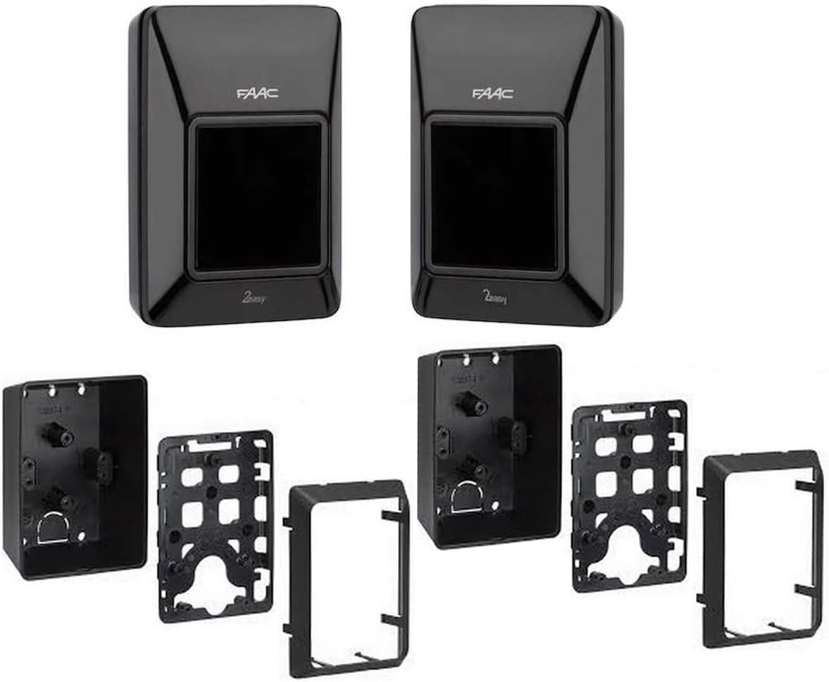 FAAC Photocell Complete Kit – Includes FAAC 785105 XP 30 Photobeam Photocells (Pair) + 2 × FAAC 4016064 XP 30 Adapters