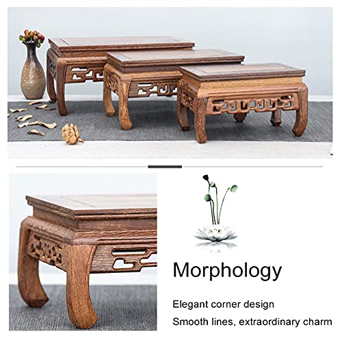 Table d'autel Mni Puja en bois et support de statue bouddhiste