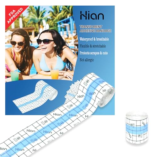 Hion F.D.A Approved Tattoo Aftercare Waterproof Bandage Transparent Film Dressing 2 Inch x 5.5 Yard Roll Tattoo Cover Up Tape Second Skin Adhesive Bandage Wound Cover for Swimming Shower Shield
