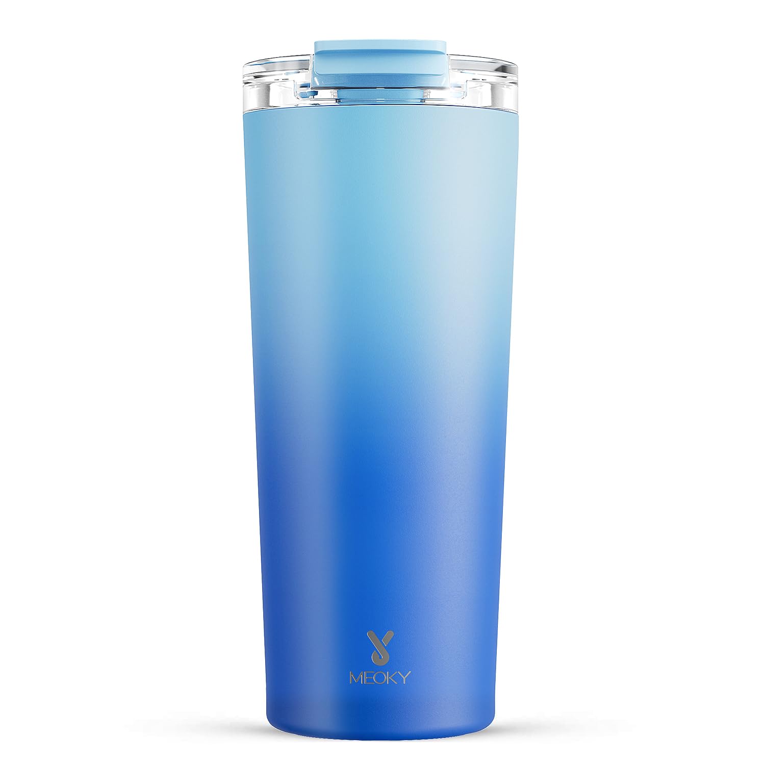 Meoky24 oz Travel Coffee Mug with Leak-proof Lid, Stainless Steel Insulated Coffee Tumbler, Keeps Hot for 8 Hours or Cold for 24 Hours, Fits in Car Cup Holder (Sky)